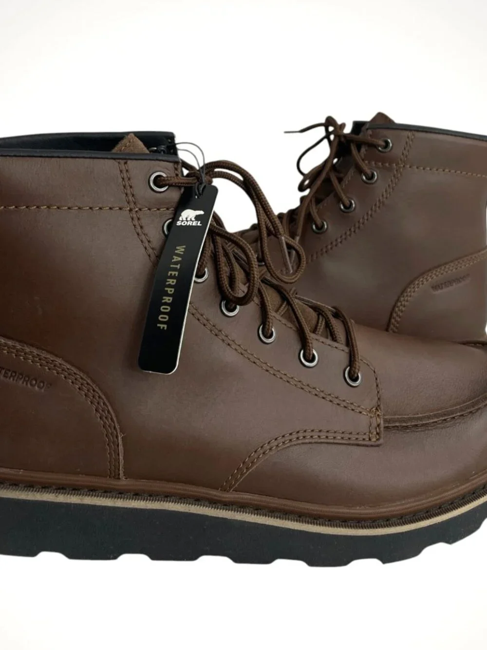 Sorel Slabtown 62 Moc Waterproof Leather Brown Boots Men's 11 NEW